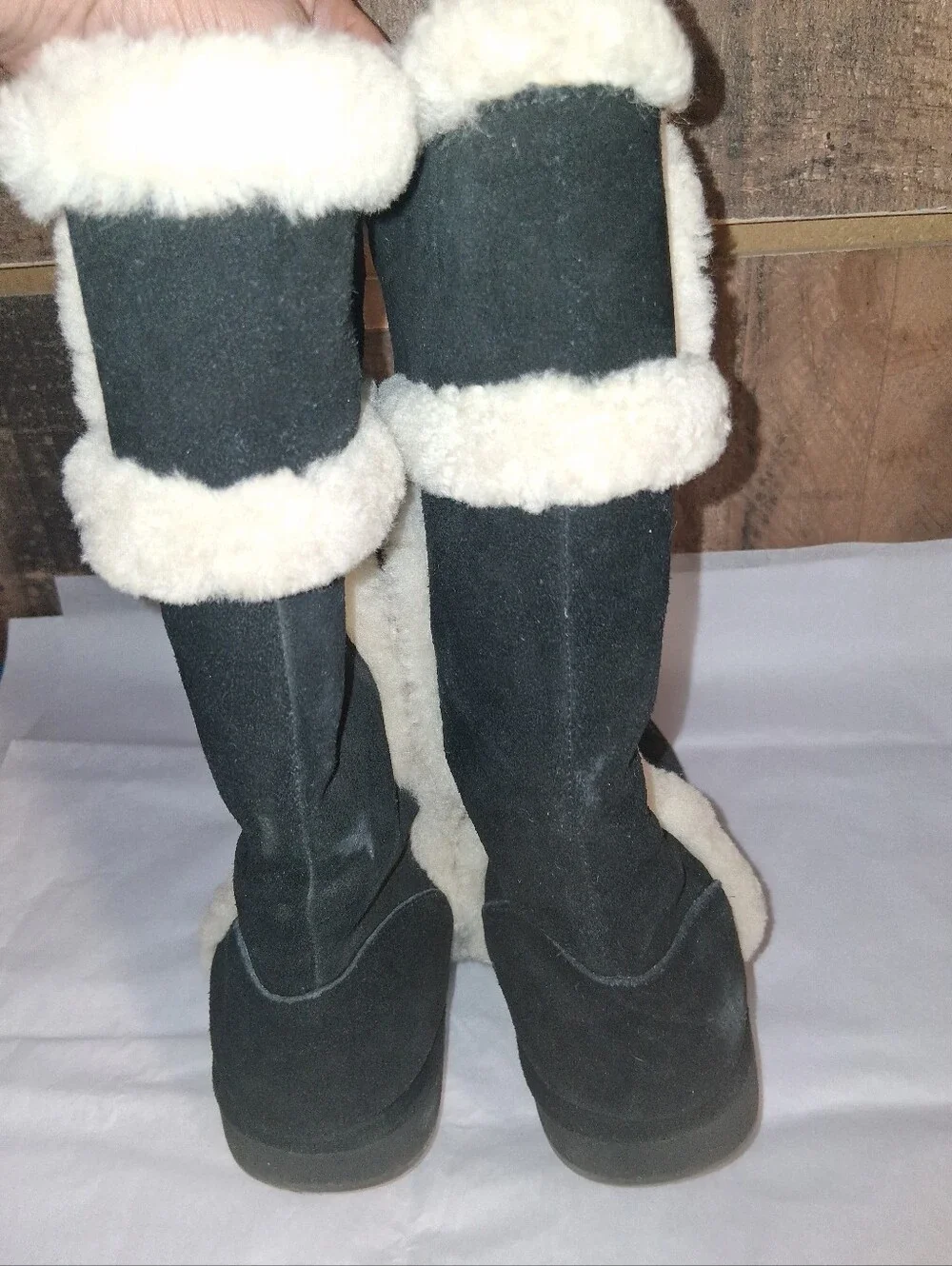 Michael Kors Fur Lined Boots Black Size 8 Womens